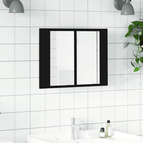 HOMEELIKE LED Badezimmerschrank 60 cm Breite Acryl Spiegel mit Farbwechsellicht von HOMEELIKE