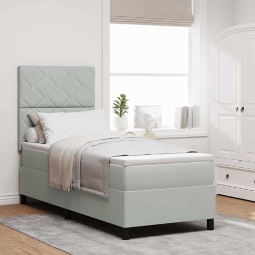 HOMEELIKE LED Boxspringbett mit Matratze Hellgrau 80x200 cm Samt HOMEELIKE LED Boxspringbett mit Matratze Hellgrau 80x200 cm Samt von HOMEELIKE