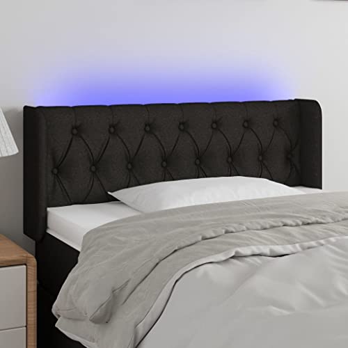 HOMEELIKE LED Kopfteil Schwarz 93x16x78/88 cm Stoff von HOMEELIKE