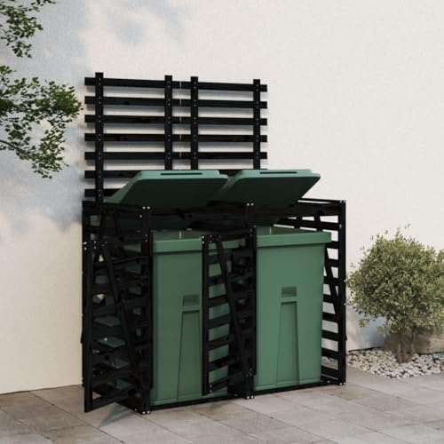 HOMEELIKE M¨¹lltonnenbox f¨¹r 2 Tonnen Schwarz Massivholz Kiefer HOMEELIKE M¨¹lltonnenbox f¨¹r 2 Tonnen Schwarz Massivholz Kiefer von HOMEELIKE