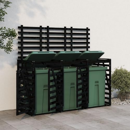 HOMEELIKE M¨¹lltonnenbox f¨¹r 3 Tonnen Schwarz Massivholz Kiefer HOMEELIKE M¨¹lltonnenbox f¨¹r 3 Tonnen Schwarz Massivholz Kiefer von HOMEELIKE