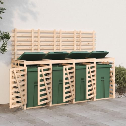 HOMEELIKE M¨¹lltonnenbox f¨¹r 4 Tonnen Massivholz Kiefer von HOMEELIKE