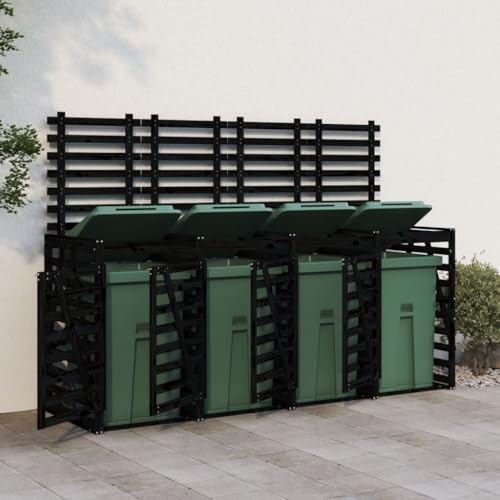 HOMEELIKE M¨¹lltonnenbox f¨¹r 4 Tonnen Schwarz Massivholz Kiefer HOMEELIKE M¨¹lltonnenbox f¨¹r 4 Tonnen Schwarz Massivholz Kiefer von HOMEELIKE