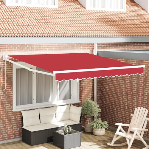 HOMEELIKE Manuelle Einziehbare Markise Rot 300x250 cm von HOMEELIKE