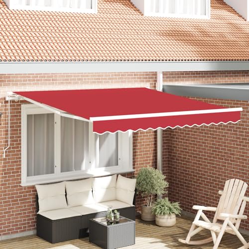 HOMEELIKE Manuelle Einziehbare Markise Rot 350x250 cm von HOMEELIKE