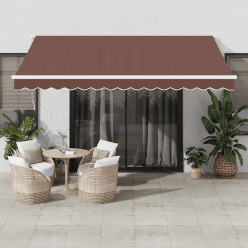 HOMEELIKE Markise Automatisch Braun 400x350 cm von HOMEELIKE