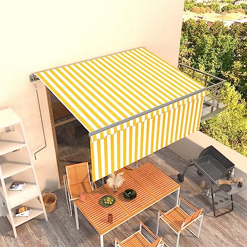 HOMEELIKE Markise 3,5x2,5 m Automatisch Einziehbar mit Fernbedienung UV - und Wasserbestaendig Fuer Garten und Terrasse von HOMEELIKE