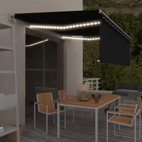 HOMEELIKE Markise Automatisch mit Rollo LED Windsensor 4,5x3m Anthrazit HOMEELIKE Markise Automatisch mit Rollo LED Windsensor 4,5x3m Anthrazit von HOMEELIKE