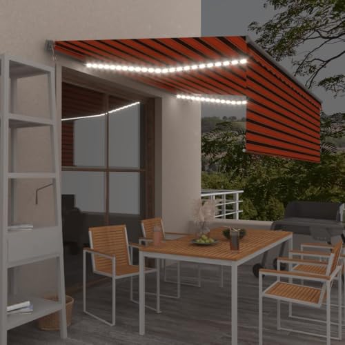 HOMEELIKE Markise Automatisch mit Rollo LED Windsensor 4,5x3m von HOMEELIKE