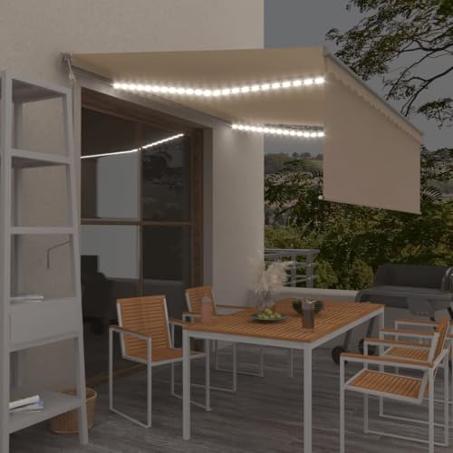 HOMEELIKE Markise Automatisch mit Rollo LED Windsensor 4x3 m Creme HOMEELIKE Markise Automatisch mit Rollo LED Windsensor 4x3 m Creme von HOMEELIKE
