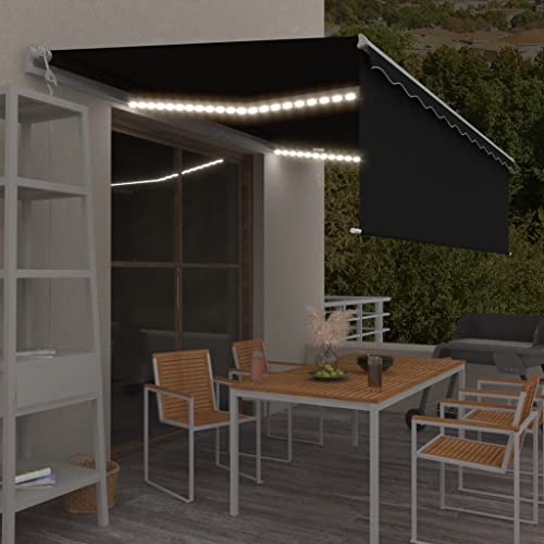 HOMEELIKE Markise Automatisch mit Rollo LED Windsensor 5x3m Anthrazit HOMEELIKE Markise Automatisch mit Rollo LED Windsensor 5x3m Anthrazit von HOMEELIKE