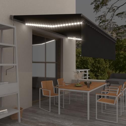 HOMEELIKE Markise Automatisch mit Rollo LED Windsensor 5x3m Anthrazit HOMEELIKE Markise Automatisch mit Rollo LED Windsensor 5x3m Anthrazit von HOMEELIKE