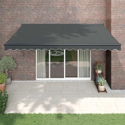 HOMEELIKE Markise Einziehbar Anthrazit 4,5x3 m Stoff und Aluminium von HOMEELIKE