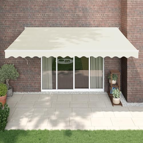 HOMEELIKE Markise Einziehbar Creme 4x3 m Stoff und Aluminium von HOMEELIKE