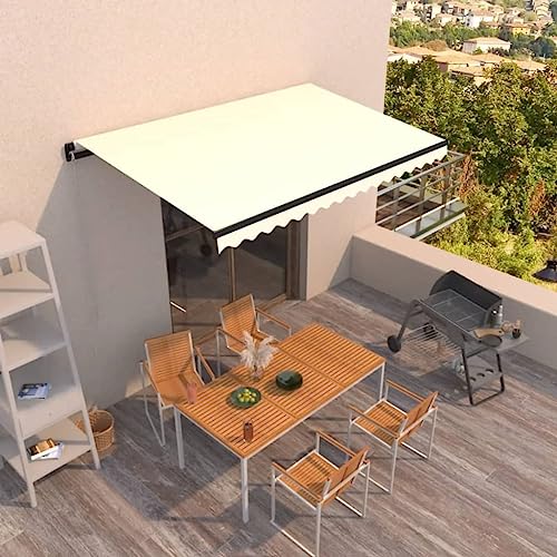 HOMEELIKE Markise Manuell Einziehbar 400x350 cm Creme von HOMEELIKE