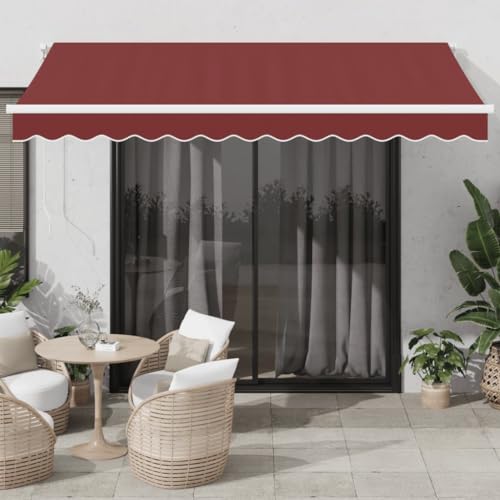 HOMEELIKE Markise Manuell Weinrot 350x250 cm von HOMEELIKE