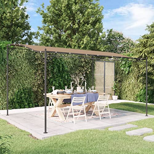 HOMEELIKE Markise Taupe 4x3 m 180 g/m2 Stoff und Stahl von HOMEELIKE
