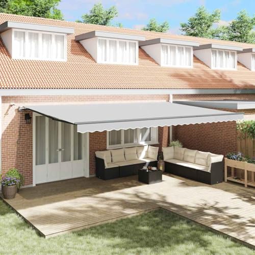 HOMEELIKE Markise mit Anthrazit 6 x 3 m Metall von HOMEELIKE