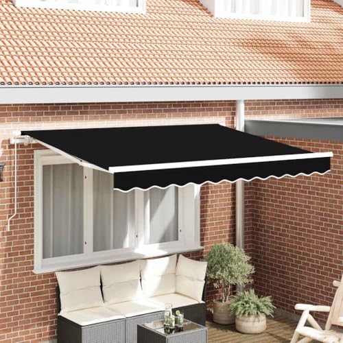HOMEELIKE Markisen-Ersatzstoff Schwarz 300 x 250 cm Segeltuch HOMEELIKE Markisen-Ersatzstoff Schwarz 300 x 250 cm Segeltuch von HOMEELIKE