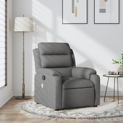 HOMEELIKE Massage-Relaxsessel, Stoff, Dunkelgrau von HOMEELIKE