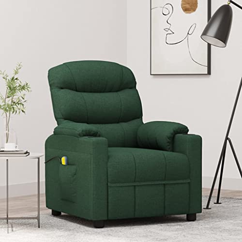 HOMEELIKE Massagesessel Dunkelgr¨¹n Stoff von HOMEELIKE