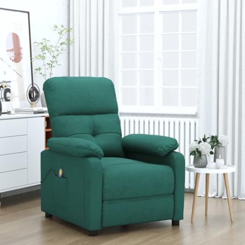 HOMEELIKE Massagesessel Dunkelgr¨¹n Stoff von HOMEELIKE