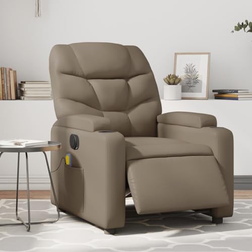 HOMEELIKE Massagesessel Elektrisch Cappuccino-Braun Kunstleder von HOMEELIKE