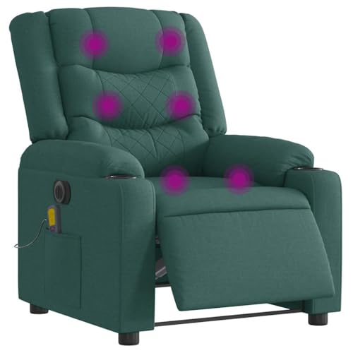 HOMEELIKE Massagesessel Elektrisch Dunkelgr¨¹n Stoff von HOMEELIKE