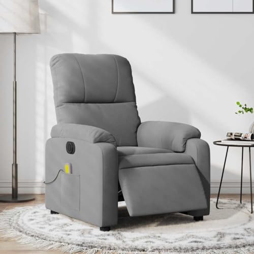 HOMEELIKE Massagesessel Elektrisch Dunkelgrau Mikrofasergewebe von HOMEELIKE