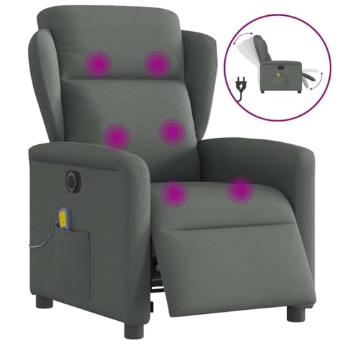 HOMEELIKE Massagesessel Elektrisch Dunkelgrau Stoff HOMEELIKE Massagesessel Elektrisch Dunkelgrau Stoff von HOMEELIKE
