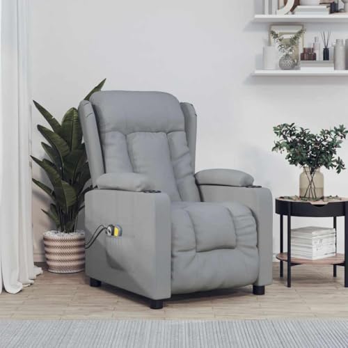 HOMEELIKE Massagesessel Elektrisch Hellgrau Stoff von HOMEELIKE