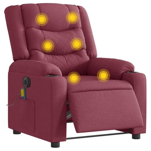 HOMEELIKE Massagesessel Elektrisch Weinrot Stoff HOMEELIKE Massagesessel Elektrisch Weinrot Stoff von HOMEELIKE