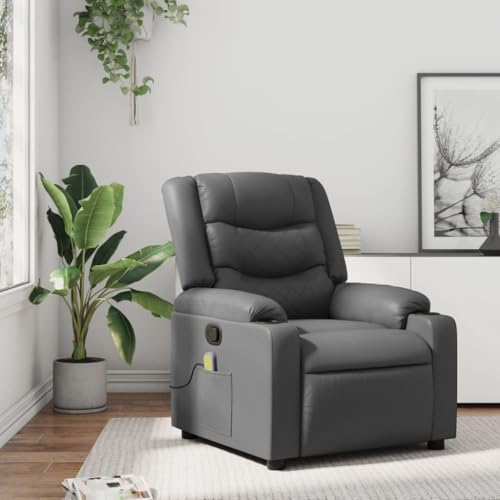 HOMEELIKE Massagesessel Relaxsessel Grau Kunstleder HOMEELIKE Massagesessel Relaxsessel Grau Kunstleder von HOMEELIKE