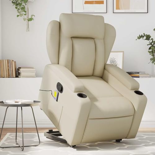 HOMEELIKE Massagesessel mit Aufstehhilfe Creme Kunstleder HOMEELIKE Massagesessel mit Aufstehhilfe Creme Kunstleder von HOMEELIKE