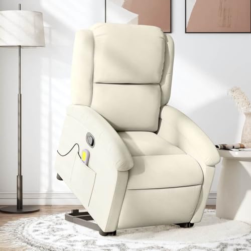 HOMEELIKE Massagesessel mit Aufstehhilfe Creme Samt HOMEELIKE Massagesessel mit Aufstehhilfe Creme Samt von HOMEELIKE