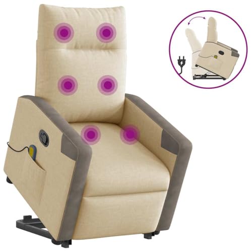 HOMEELIKE Massagesessel mit Aufstehhilfe Creme Stoff HOMEELIKE Massagesessel mit Aufstehhilfe Creme Stoff von HOMEELIKE