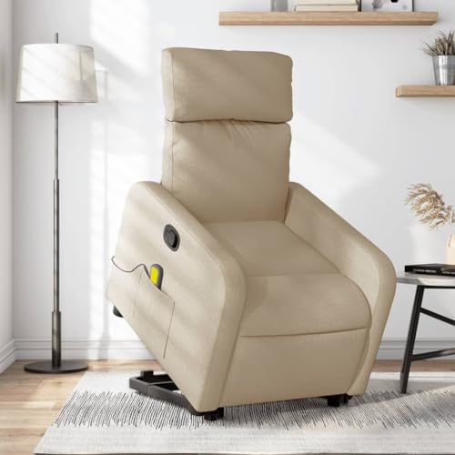 HOMEELIKE Massagesessel mit Aufstehhilfe Creme Stoff HOMEELIKE Massagesessel mit Aufstehhilfe Creme Stoff von HOMEELIKE