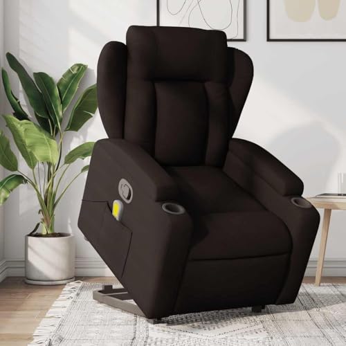 HOMEELIKE Massagesessel mit Aufstehhilfe Dunkelbraun Stoff HOMEELIKE Massagesessel mit Aufstehhilfe Dunkelbraun Stoff von HOMEELIKE