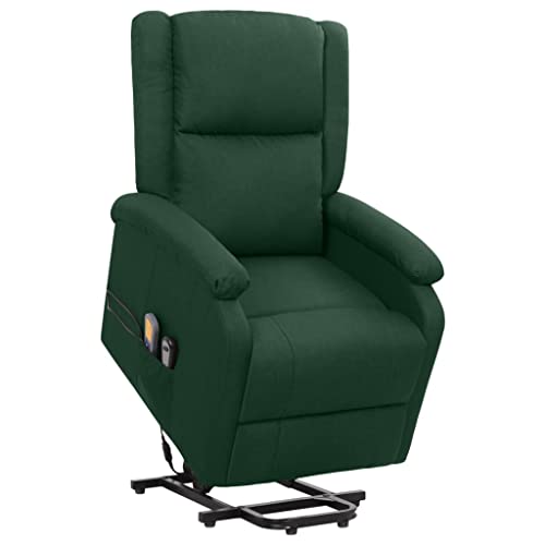 HOMEELIKE Massagesessel mit Aufstehhilfe Dunkelgr¨¹n Stoff von HOMEELIKE