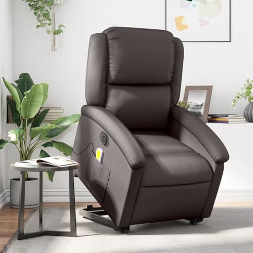 HOMEELIKE Massagesessel mit Aufstehhilfe Elektrisch Dunkelbraun Echtleder HOMEELIKE Massagesessel mit Aufstehhilfe Elektrisch Dunkelbraun Echtleder von HOMEELIKE