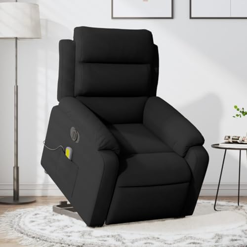 HOMEELIKE Massagesessel mit Aufstehhilfe Elektrisch Schwarz Samt von HOMEELIKE