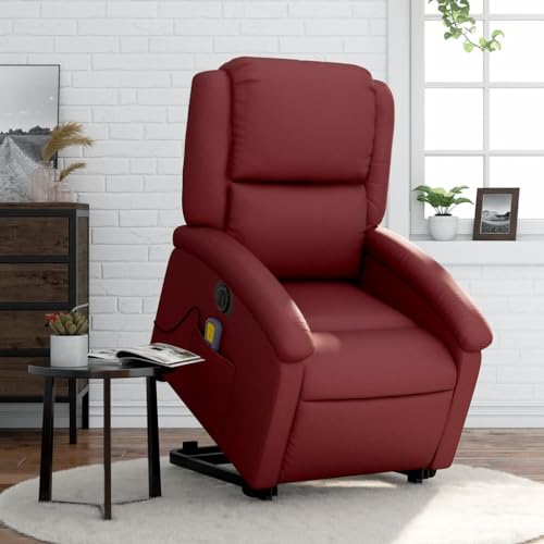 HOMEELIKE Massagesessel mit Aufstehhilfe Elektrisch Weinrot Kunstleder HOMEELIKE Massagesessel mit Aufstehhilfe Elektrisch Weinrot Kunstleder von HOMEELIKE