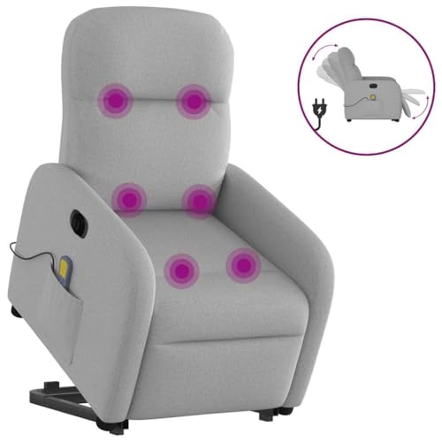 HOMEELIKE Massagesessel mit Aufstehhilfe Elektrisch Wolkengrau Stoff HOMEELIKE Massagesessel mit Aufstehhilfe Elektrisch Wolkengrau Stoff von HOMEELIKE