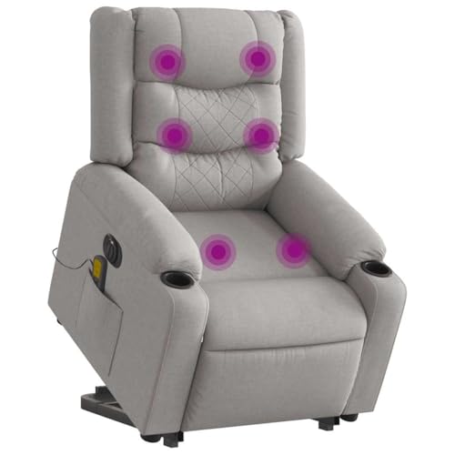 HOMEELIKE Massagesessel mit Aufstehhilfe Elektrisch Wolkengrau Stoff HOMEELIKE Massagesessel mit Aufstehhilfe Elektrisch Wolkengrau Stoff von HOMEELIKE