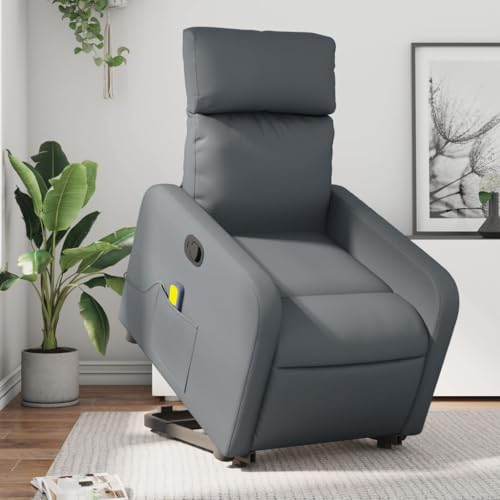 HOMEELIKE Massagesessel mit Aufstehhilfe Grau Kunstleder HOMEELIKE Massagesessel mit Aufstehhilfe Grau Kunstleder von HOMEELIKE