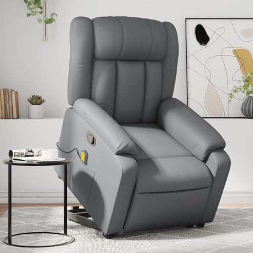 HOMEELIKE Massagesessel mit Aufstehhilfe Grau Kunstleder HOMEELIKE Massagesessel mit Aufstehhilfe Grau Kunstleder von HOMEELIKE
