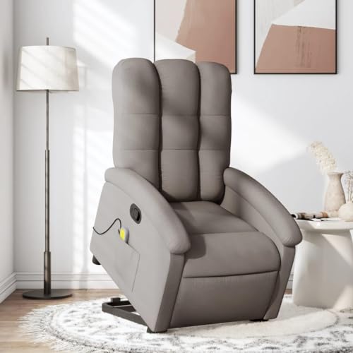 HOMEELIKE Massagesessel mit Aufstehhilfe Taupe Stoff von HOMEELIKE