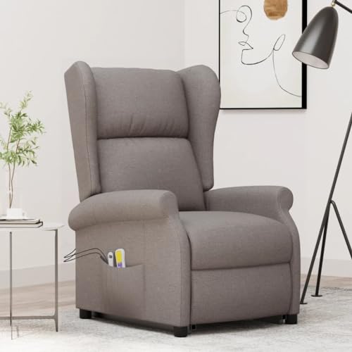 HOMEELIKE Massagesessel mit Aufstehhilfe Taupe Stoff von HOMEELIKE