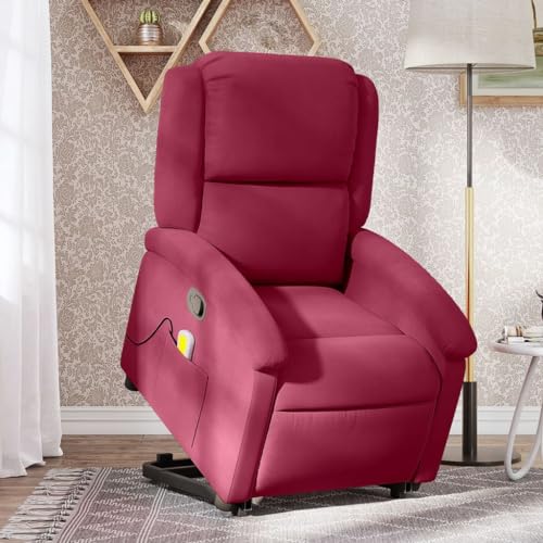 HOMEELIKE Massagesessel mit Aufstehhilfe Weinrot Samt HOMEELIKE Massagesessel mit Aufstehhilfe Weinrot Samt von HOMEELIKE