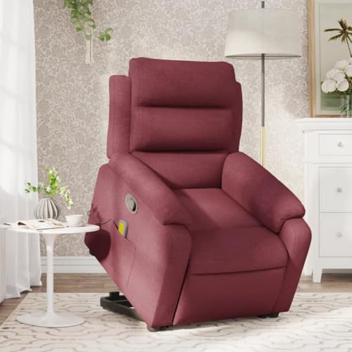 HOMEELIKE Massagesessel mit Aufstehhilfe Weinrot Stoff HOMEELIKE Massagesessel mit Aufstehhilfe Weinrot Stoff von HOMEELIKE